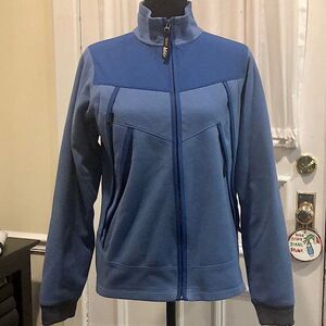 REI Women’s Periwinkle Blue Full Zip Fleece Sweatshirt Zipper Pockets Sz Medium